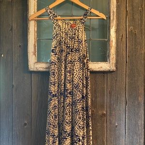 Tan and blue sundress